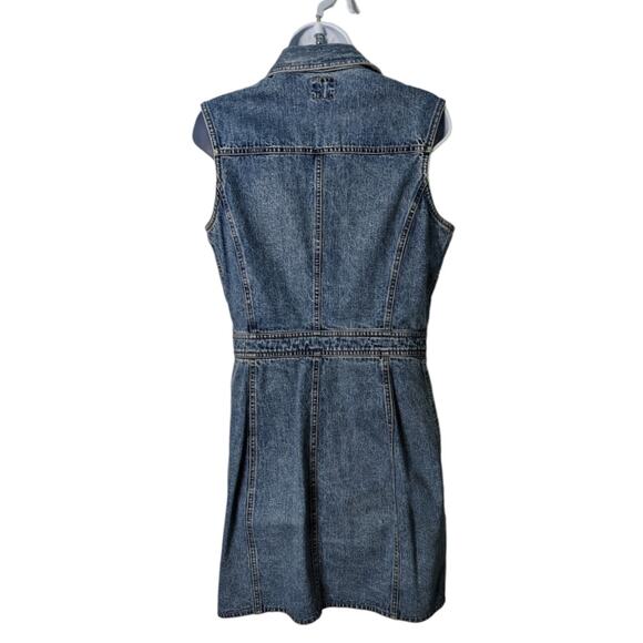 Gap Jean Dress Sleeveless Trucker Style Top Button Front Cotton Vintage 90's - Picture 2 of 6